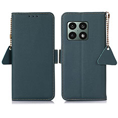 Funda de Cuero Cartera con Soporte Carcasa B04H para OnePlus 10 Pro 5G Verde