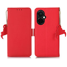 Funda de Cuero Cartera con Soporte Carcasa B04H para Oppo K11x 5G Rojo