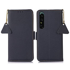 Funda de Cuero Cartera con Soporte Carcasa B04H para Sony Xperia 1 IV SO-51C Azul