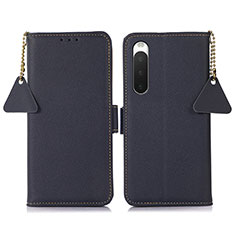 Funda de Cuero Cartera con Soporte Carcasa B04H para Sony Xperia 10 IV SO-52C Azul