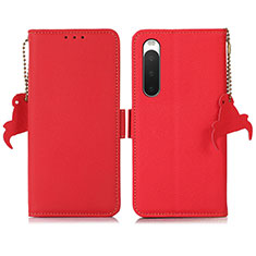 Funda de Cuero Cartera con Soporte Carcasa B04H para Sony Xperia 10 IV SO-52C Rojo