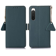 Funda de Cuero Cartera con Soporte Carcasa B04H para Sony Xperia 10 V Verde