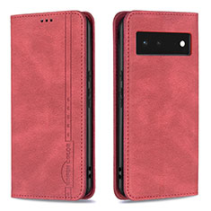 Funda de Cuero Cartera con Soporte Carcasa B05F para Google Pixel 6 5G Rojo