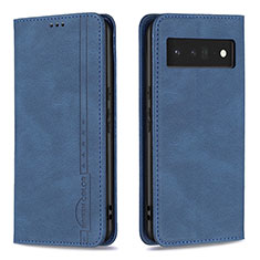 Funda de Cuero Cartera con Soporte Carcasa B05F para Google Pixel 6 Pro 5G Azul