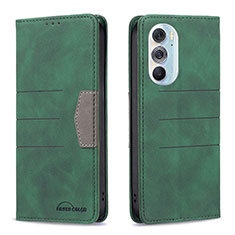 Funda de Cuero Cartera con Soporte Carcasa B05F para Motorola Moto Edge 30 Pro 5G Verde