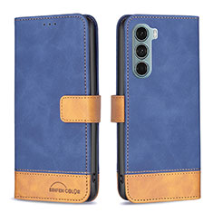 Funda de Cuero Cartera con Soporte Carcasa B05F para Motorola Moto Edge S30 5G Azul