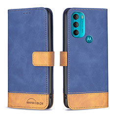 Funda de Cuero Cartera con Soporte Carcasa B05F para Motorola Moto G71 5G Azul