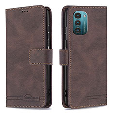 Funda de Cuero Cartera con Soporte Carcasa B05F para Nokia G11 Marron