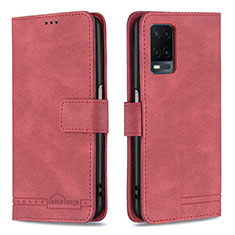 Funda de Cuero Cartera con Soporte Carcasa B05F para Oppo A54 4G Rojo