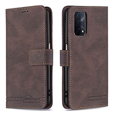 Funda de Cuero Cartera con Soporte Carcasa B05F para Oppo A54 5G Marron