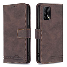 Funda de Cuero Cartera con Soporte Carcasa B05F para Oppo A74 4G Marron