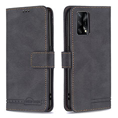 Funda de Cuero Cartera con Soporte Carcasa B05F para Oppo A74 4G Negro