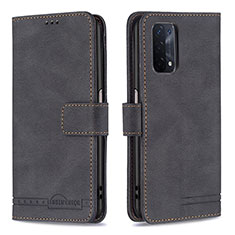 Funda de Cuero Cartera con Soporte Carcasa B05F para Oppo A74 5G Negro