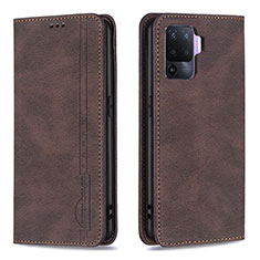 Funda de Cuero Cartera con Soporte Carcasa B05F para Oppo A94 4G Marron