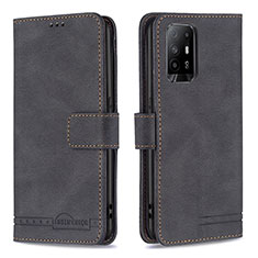 Funda de Cuero Cartera con Soporte Carcasa B05F para Oppo A94 5G Negro