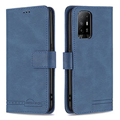 Funda de Cuero Cartera con Soporte Carcasa B05F para Oppo A95 5G Azul