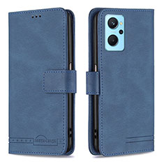 Funda de Cuero Cartera con Soporte Carcasa B05F para Oppo A96 4G Azul