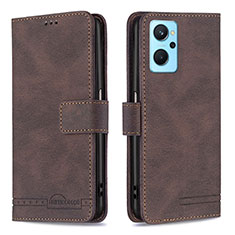 Funda de Cuero Cartera con Soporte Carcasa B05F para Oppo A96 4G Marron