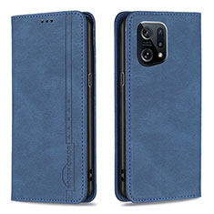 Funda de Cuero Cartera con Soporte Carcasa B05F para Oppo Find X5 5G Azul