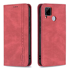 Funda de Cuero Cartera con Soporte Carcasa B05F para Realme 7i RMX2193 Rojo