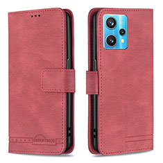 Funda de Cuero Cartera con Soporte Carcasa B05F para Realme 9 4G Rojo