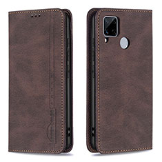 Funda de Cuero Cartera con Soporte Carcasa B05F para Realme C25 Marron