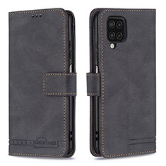 Funda de Cuero Cartera con Soporte Carcasa B05F para Samsung Galaxy A12 Negro