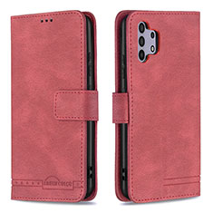 Funda de Cuero Cartera con Soporte Carcasa B05F para Samsung Galaxy A32 4G Rojo