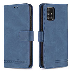 Funda de Cuero Cartera con Soporte Carcasa B05F para Samsung Galaxy A71 4G A715 Azul