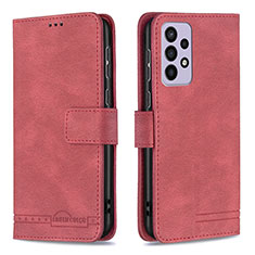 Funda de Cuero Cartera con Soporte Carcasa B05F para Samsung Galaxy A73 5G Rojo