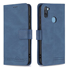 Funda de Cuero Cartera con Soporte Carcasa B05F para Samsung Galaxy M11 Azul