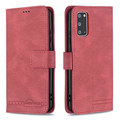 Funda de Cuero Cartera con Soporte Carcasa B05F para Samsung Galaxy S20 Rojo