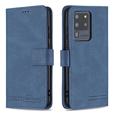 Funda de Cuero Cartera con Soporte Carcasa B05F para Samsung Galaxy S20 Ultra Azul