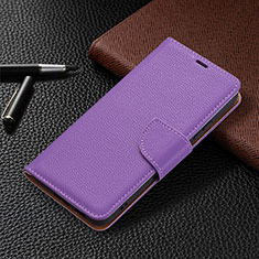 Funda de Cuero Cartera con Soporte Carcasa B05F para Samsung Galaxy S23 5G Morado