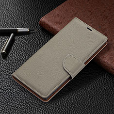 Funda de Cuero Cartera con Soporte Carcasa B05F para Samsung Galaxy S24 Ultra 5G Gris