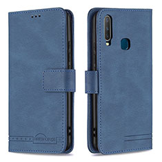 Funda de Cuero Cartera con Soporte Carcasa B05F para Vivo Y11 Azul