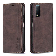 Funda de Cuero Cartera con Soporte Carcasa B05F para Vivo Y12s (2021) Marron