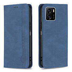 Funda de Cuero Cartera con Soporte Carcasa B05F para Vivo Y15C Azul