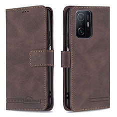 Funda de Cuero Cartera con Soporte Carcasa B05F para Xiaomi Mi 11T 5G Marron