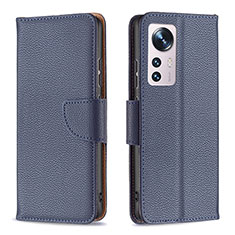 Funda de Cuero Cartera con Soporte Carcasa B05F para Xiaomi Mi 12 5G Azul