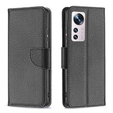 Funda de Cuero Cartera con Soporte Carcasa B05F para Xiaomi Mi 12X 5G Negro