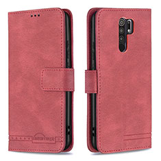 Funda de Cuero Cartera con Soporte Carcasa B05F para Xiaomi Poco M2 Rojo