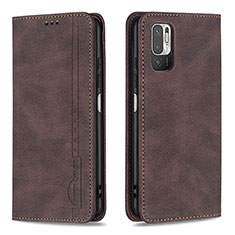 Funda de Cuero Cartera con Soporte Carcasa B05F para Xiaomi POCO M3 Pro 5G Marron