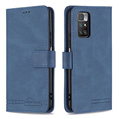 Funda de Cuero Cartera con Soporte Carcasa B05F para Xiaomi Redmi 10 (2022) Azul