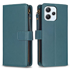 Funda de Cuero Cartera con Soporte Carcasa B05F para Xiaomi Redmi 12 4G Verde