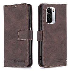 Funda de Cuero Cartera con Soporte Carcasa B05F para Xiaomi Redmi K40 Pro 5G Marron