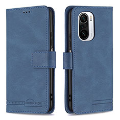 Funda de Cuero Cartera con Soporte Carcasa B05F para Xiaomi Redmi K40 Pro+ Plus 5G Azul