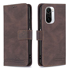 Funda de Cuero Cartera con Soporte Carcasa B05F para Xiaomi Redmi K40 Pro+ Plus 5G Marron