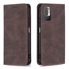 Funda de Cuero Cartera con Soporte Carcasa B05F para Xiaomi Redmi Note 10 5G Marron