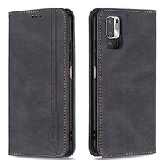 Funda de Cuero Cartera con Soporte Carcasa B05F para Xiaomi Redmi Note 10 5G Negro